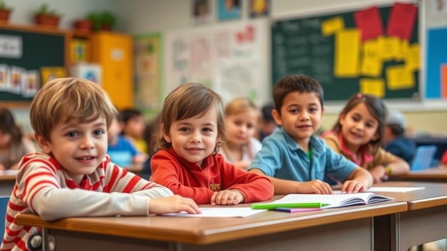 Kids in a classroom promoting community health and wellness through education.