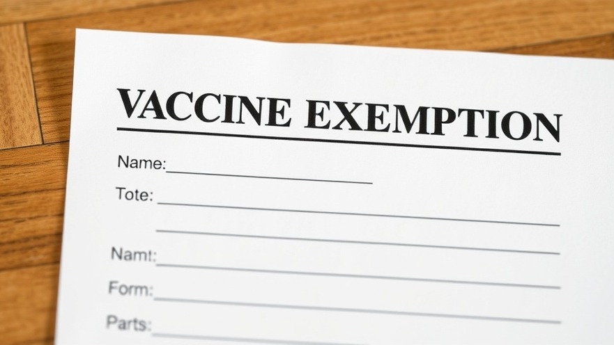 Vaccine exemption form illustrating Texas health policy changes and easy vaccine opt-out process.