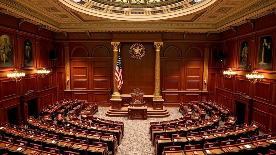 Inside Texas Senate chamber during a session on Texas emergency response.