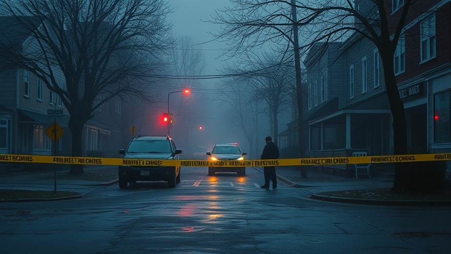 Early morning crime scene highlighting urban safety and community response to violence.