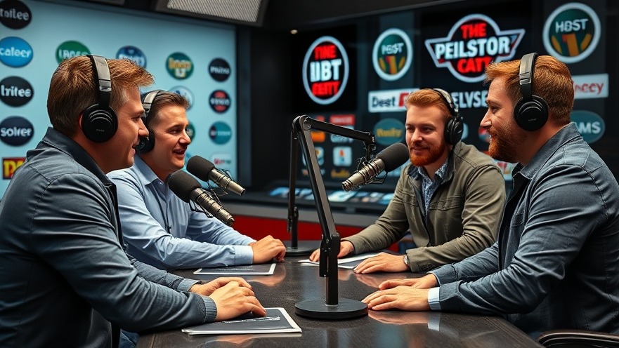 Dynamic discussion among radio hosts on Cowboys season preview in a modern studio