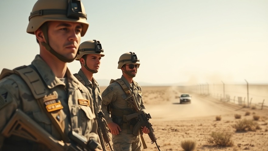 Texas National Guard deployment soldiers patrolling the desert border area.