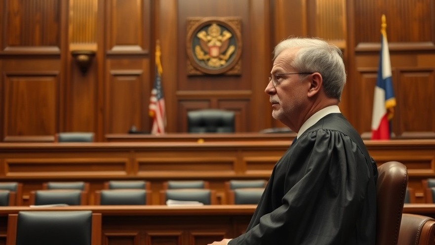 Judge in courtroom discussing Texas bail reform and its impact on legislation.