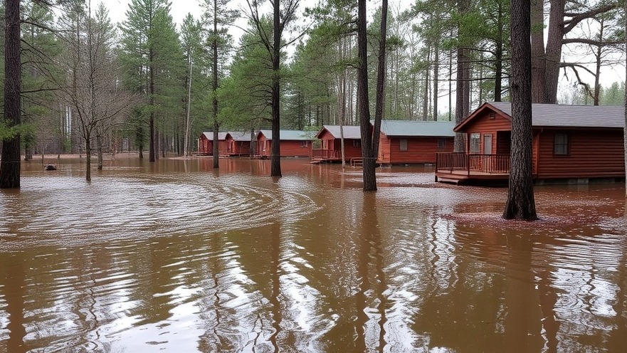Flooded Texas campground highlighting Guadalupe River safety and climate change camp risks