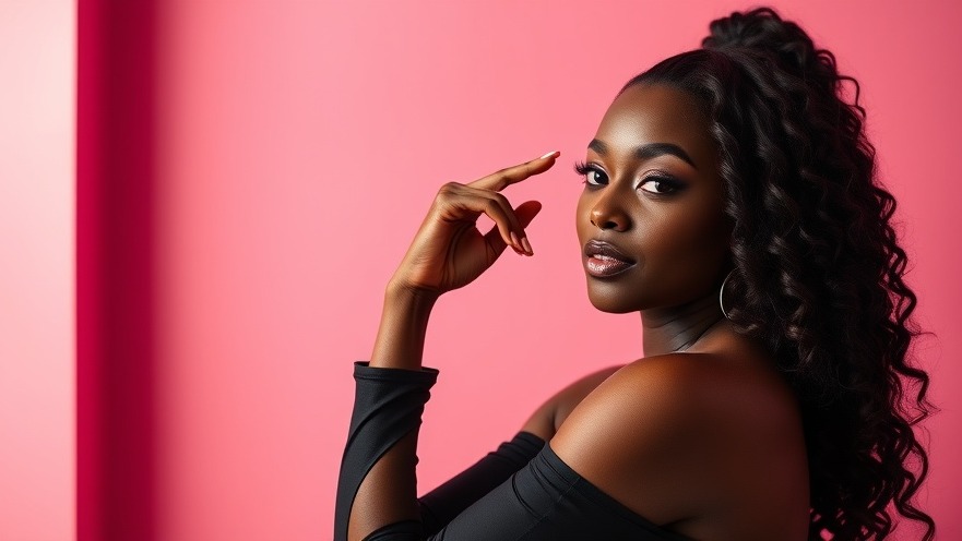 Confident black woman in glamorous setting, showcasing GLP-1s weight management benefits.