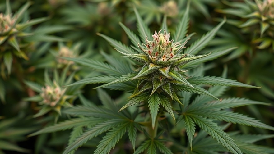 Flowering cannabis plant highlighting Texas health news and cannabis regulations in rural Texas.