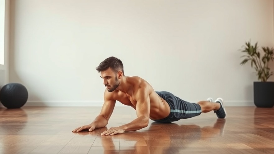 Athlete performance analysis: man executing a core exercise in a minimalistic indoor setting.