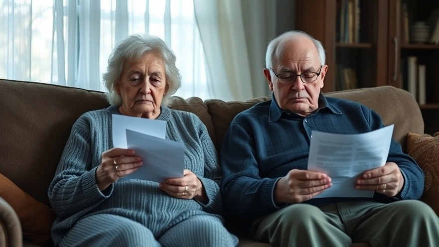 Older American couple concerned about rising health insurance costs and ACA premium increases.