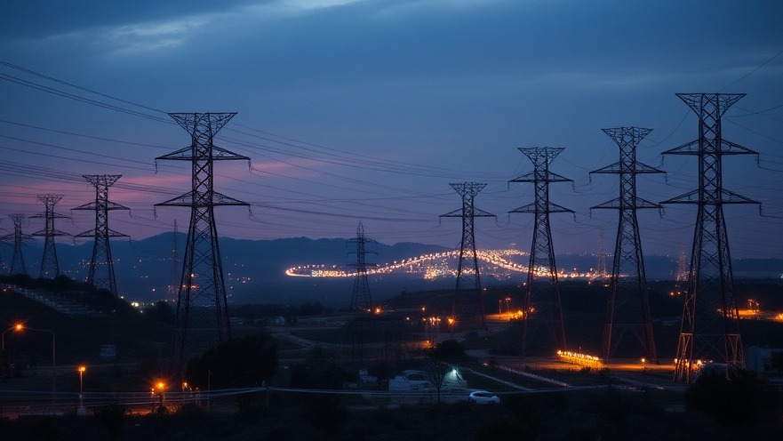 Power grid infrastructure illustrating Texas energy regulations and economic impacts.