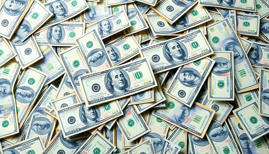 A $100K salary in San Antonio depicted with hundred-dollar bills.