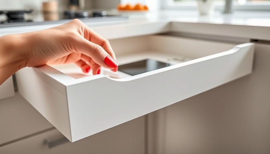 DIY charging drawer being opened in a kitchen setting.