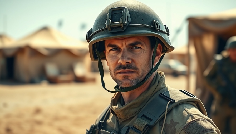 Veteran Fired by D.O.G.E. in military uniform at desert camp