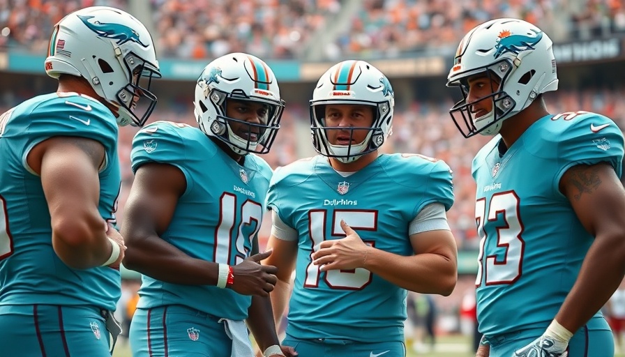Dolphins stars in action during football game