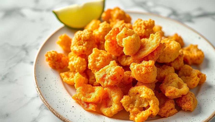 Crispy chicharrón with limes on a plate, chicharrón recipe