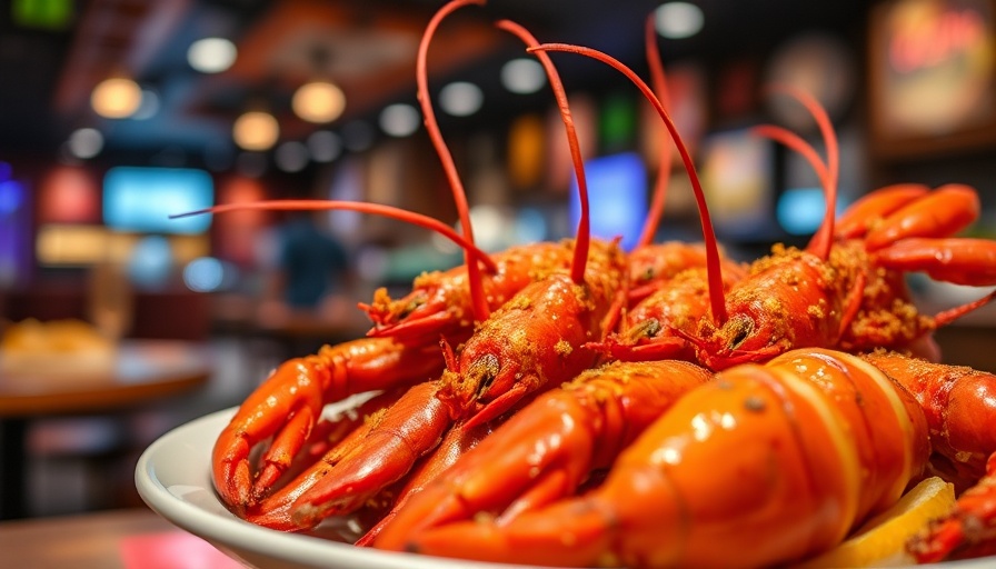 Cajun crawfish in a Dallas restaurant setting.