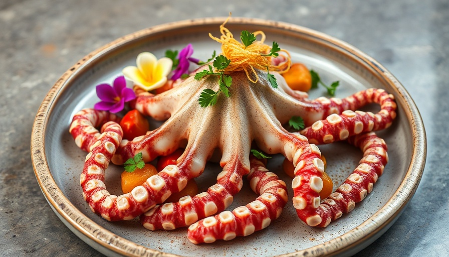 Exquisite octopus dish at Montrose restaurants in Houston.