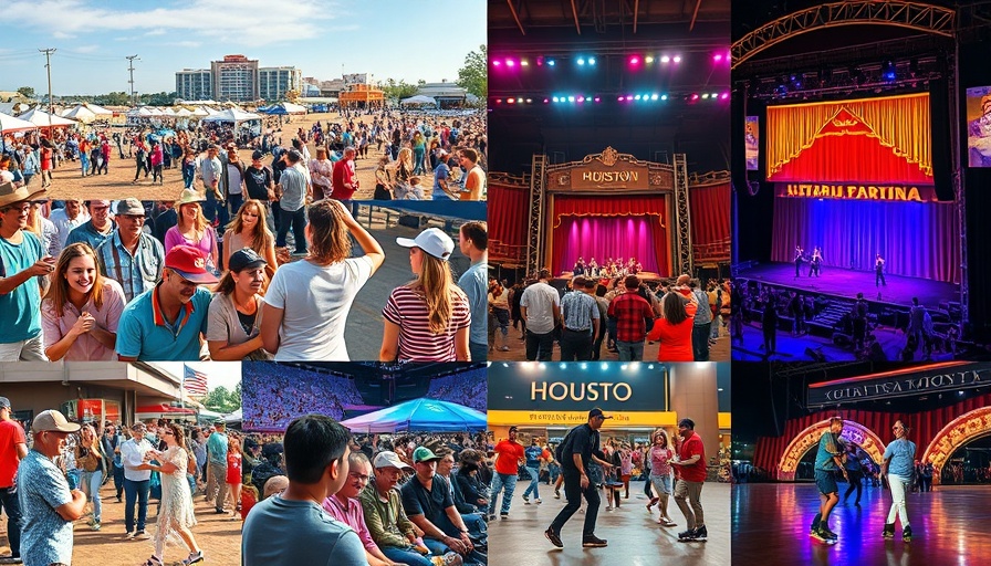 Houston entertainment collage showcasing weekend events.