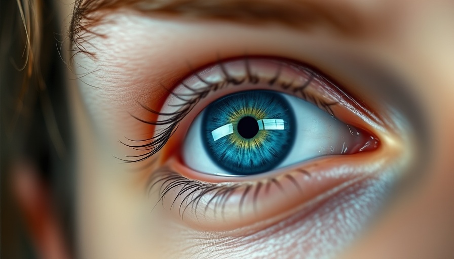 Close-up of vibrant blue eye, highlighting EMDR therapy connection.