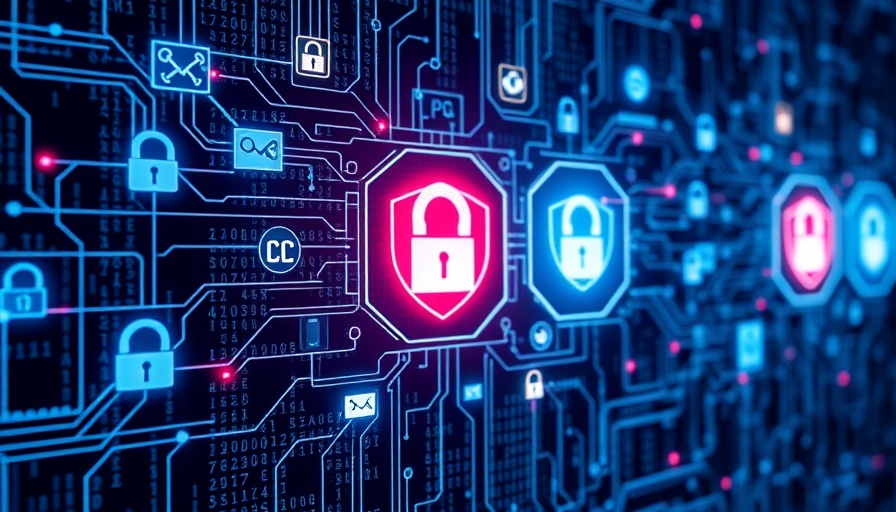 Digital network with security icons highlighting cybersecurity impact.