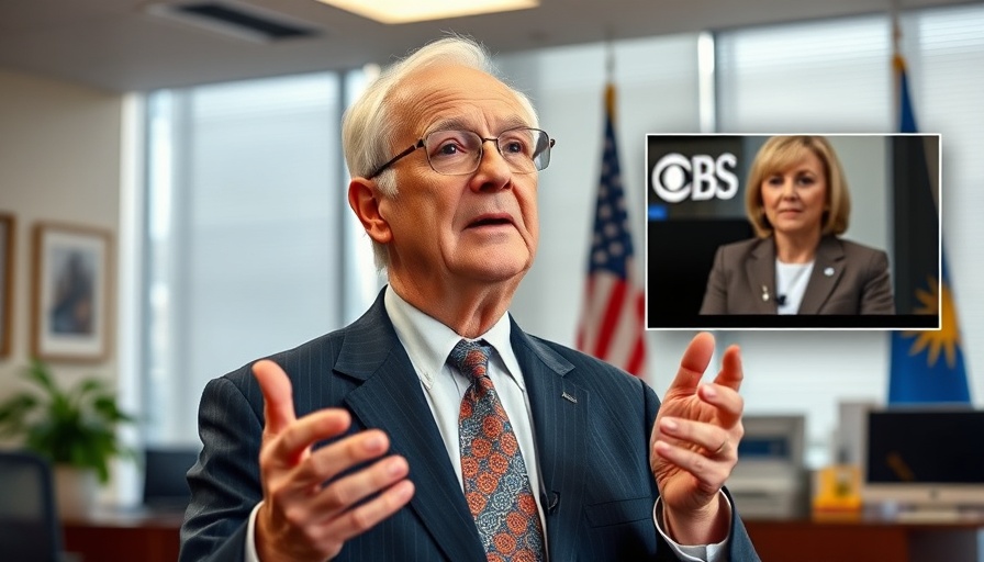 Trump CBS lawsuit news image with individuals and logo