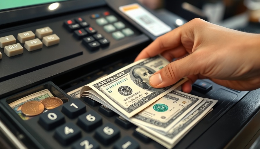 U.S. inflation forecast 2025: close-up of cash register with dollar bills.