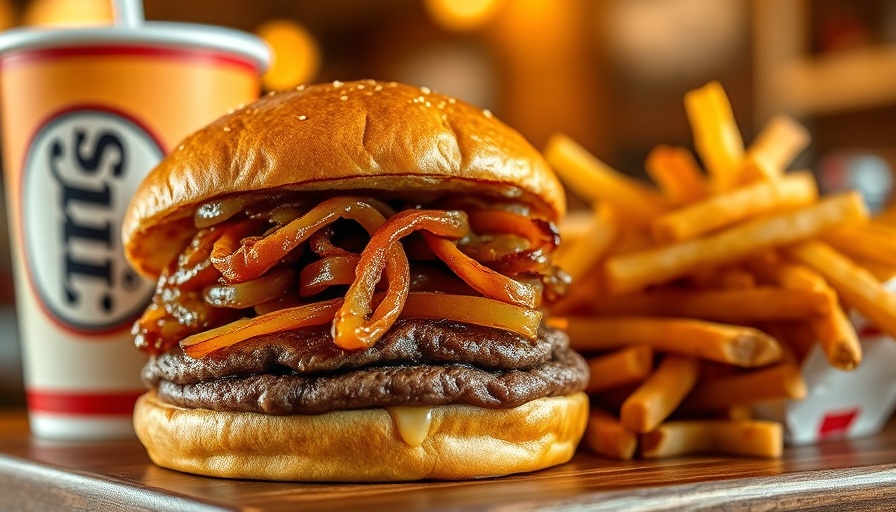 Bun B Trill Burgers Houston Location cheeseburger with fries and drink.