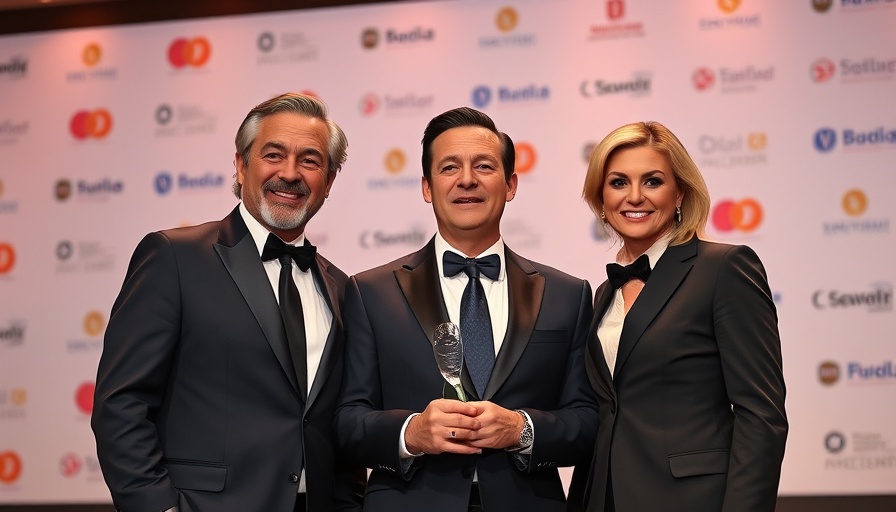 Celebrities celebrating Texas Film Excellence at award event.