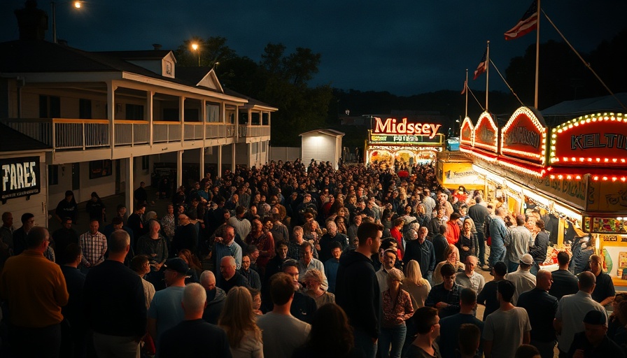 Kendall County Fair bleacher collapse incident at night.