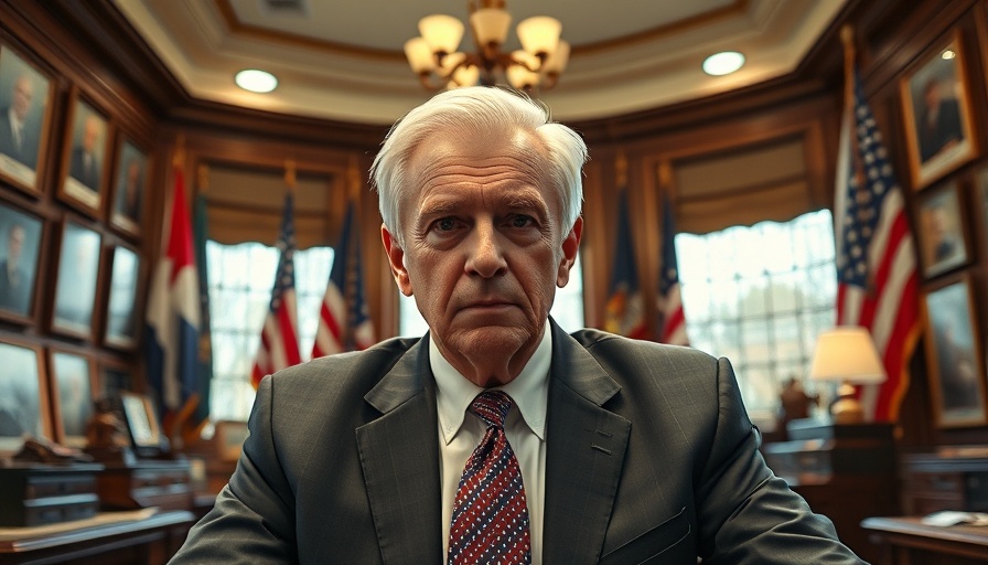 Serious older male in an office discussing US Canada trade relations.
