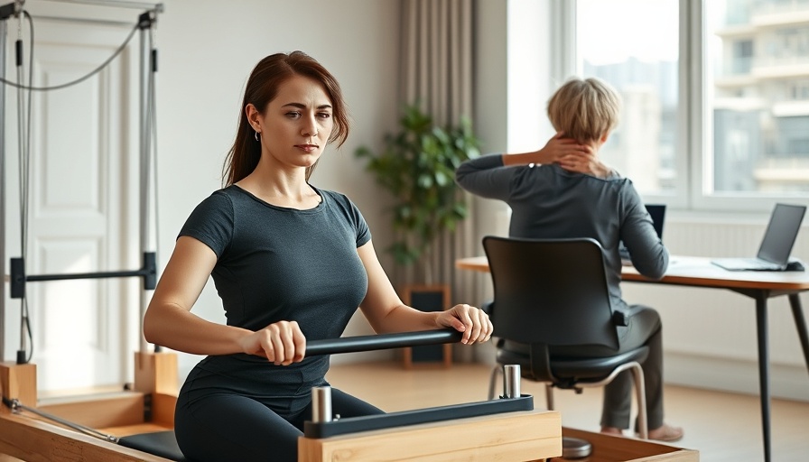Pilates for neck pain: exercise and discomfort scenes.