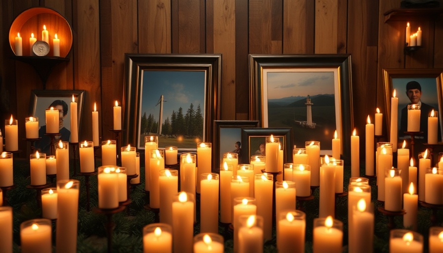 Vigil with candles and photos for Bexar County road rage shooting.