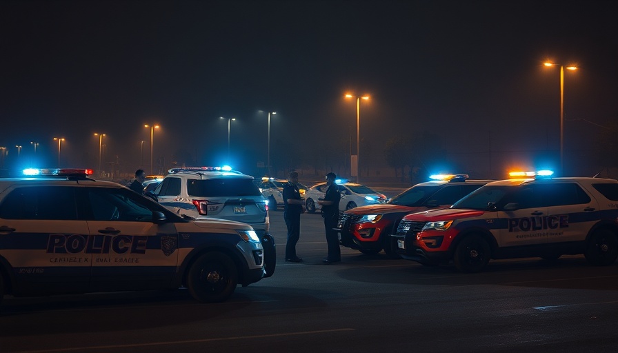 Houston police vehicles and officers at night, Child Drowning Prevention in Houston.