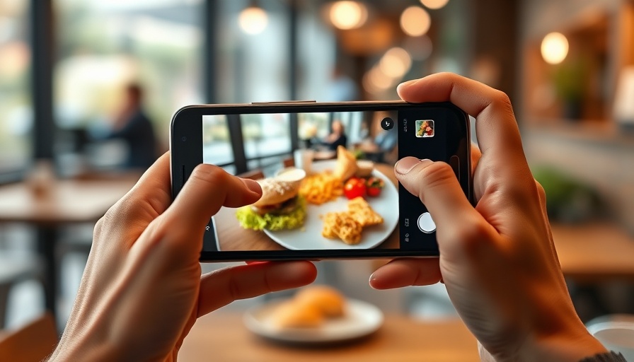 Taking photo of food with smartphone, social media comparison mental health context.