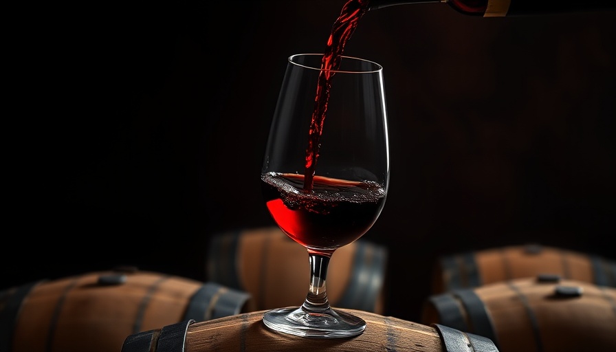 Elegant wine pour at Dallas events on a barrel.