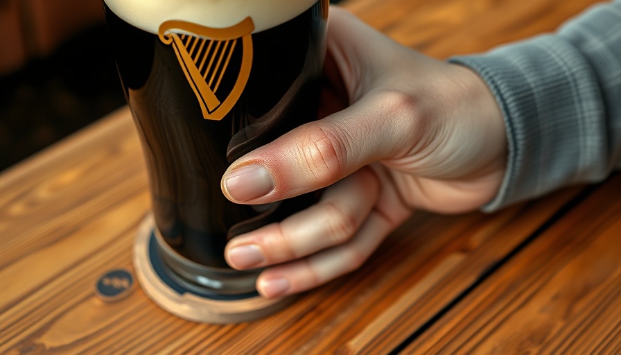 The Skellig Irish Pub in Dallas Guinness pint close-up.