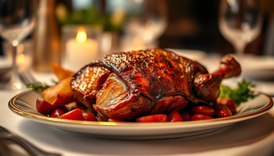 Culinary journey at Ellerbe's Fine Foods featuring a succulent roasted dish.
