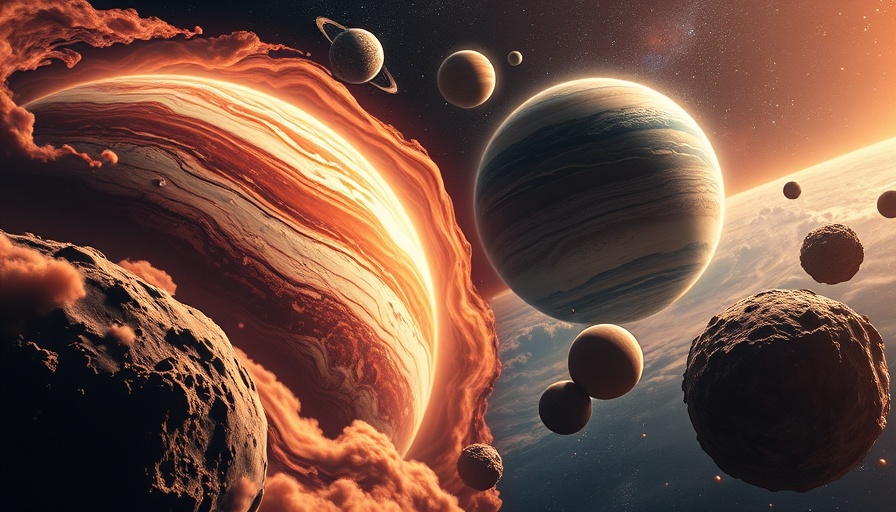 Super-Earths and mini-Neptunes in formation, cosmic illustration.
