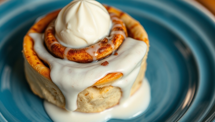 Gourmet dessert in Houston restaurant, cinnamon roll with ice cream.