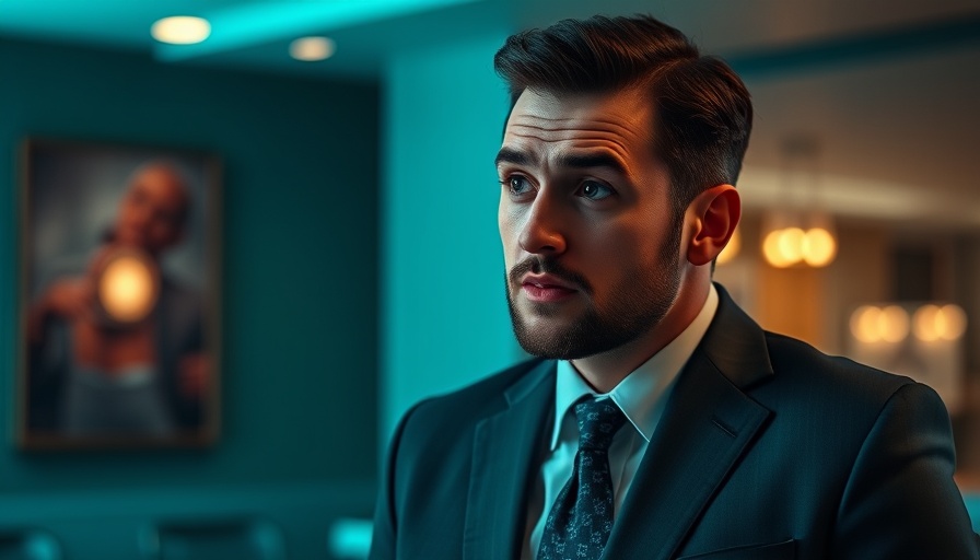 Expressive man in suit looking thoughtful indoors.