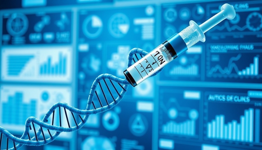 Illustration of CDC study vaccines autism concept with DNA strand and syringe.