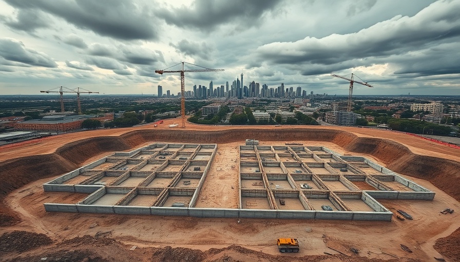 Aerial view of construction site near Las Vegas Sands Casino in Irving.
