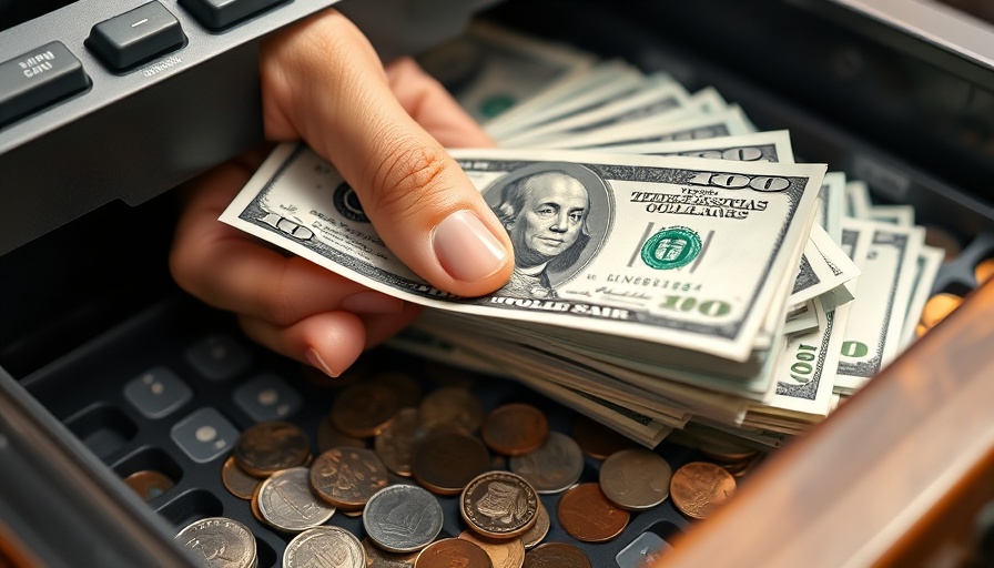 U.S. currency in cash register reflecting inflation trends, February 2023.