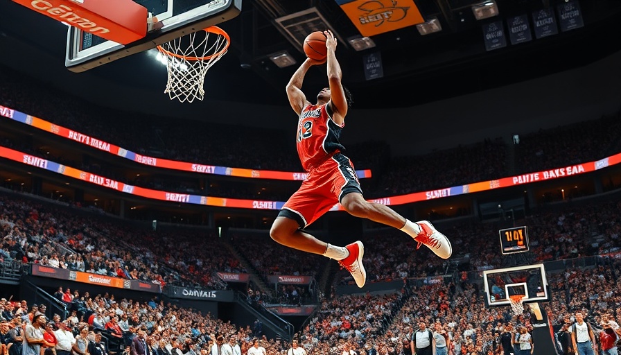 2025 College Slam Dunk Championships athlete in powerful dunk.