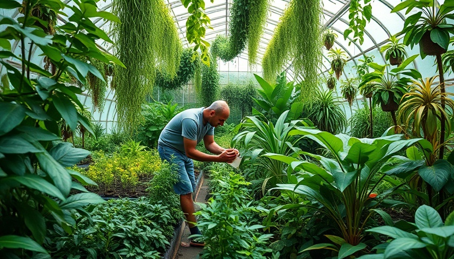 Lush greenhouse chaos gardening with vibrant plants.