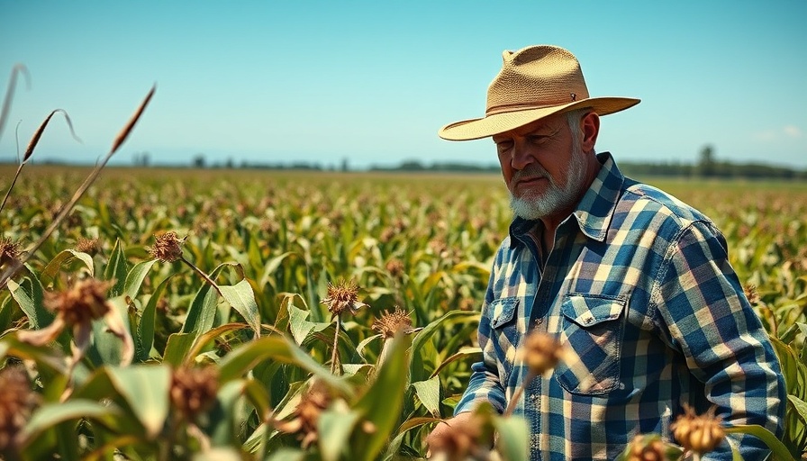 USDA spending freeze impacts farmers amid wilting crops in sunlight.