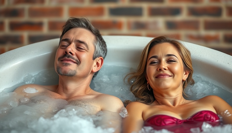 Ice baths health benefits - man and woman enjoying ice bath together.