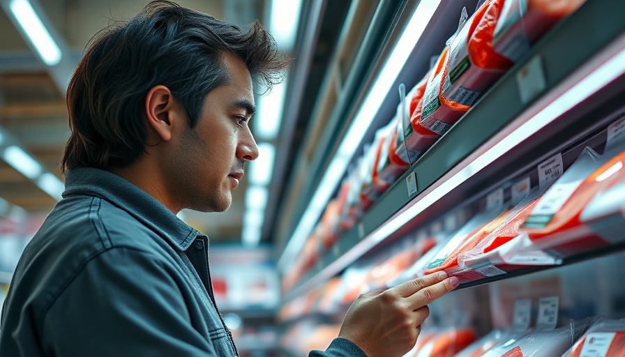 Grocery store tricks: person inspecting packaged meat.