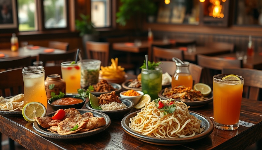 Mexican cuisine spread at Casa Alma Restaurante Mexicano dining table