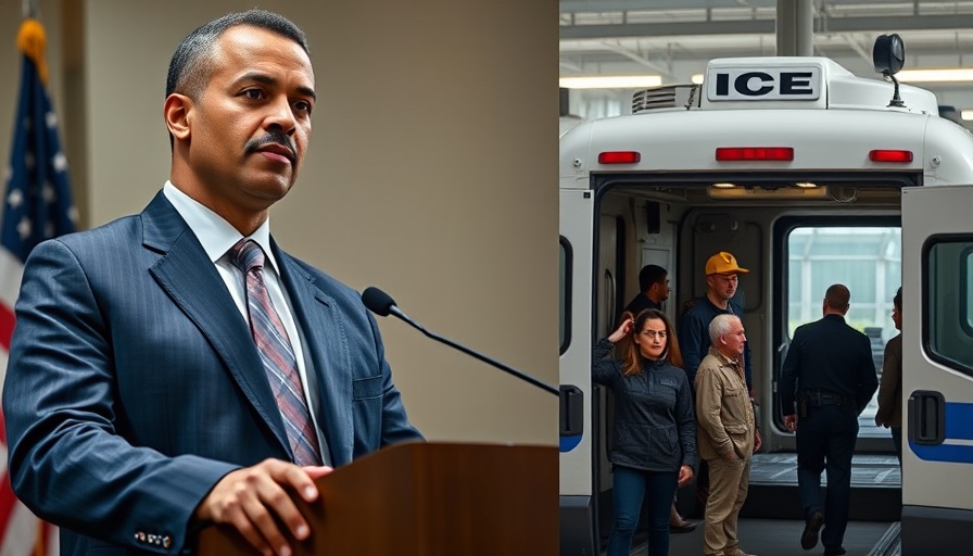 Images illustrating criminal deportations under Trump administration, including ICE badge and deportee boarding.