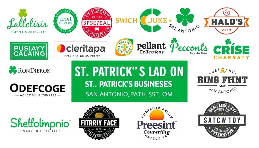 St. Patrick's Day deals in San Antonio featuring local business logos.